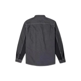 Veste chemise tissée Converse pour homme, petit logo, style rétro, couleurs contrastées, noir foncé