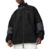 Veste à col montant Converse Splicing Stay Warm pour homme, noire