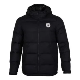 Veste courte de sport chaude à capuche en duvet, tailles asiatiques « Noir »