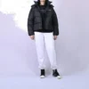 Veste courte en duvet et textile, tailles asiatiques « Noir »