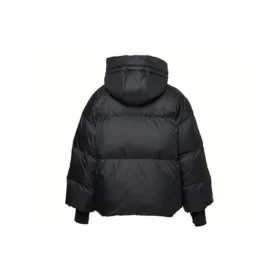 Veste courte matelassée à capuche, rembourrage en duvet, tailles asiatiques « Noir »