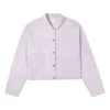 Veste courte réversible décontractée imprimée, violette