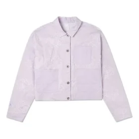 Veste courte réversible décontractée imprimée, violette