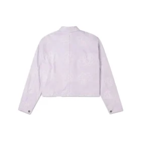 Veste courte réversible décontractée imprimée, violette