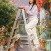 Veste courte réversible décontractée imprimée, violette