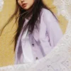 Veste courte réversible décontractée imprimée, violette