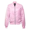 Veste décontractée de sport à col montant court, rose cerise