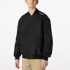 Veste de baseball Converse Aviator pour homme, tissée, coupe-vent, à fermeture éclair, noir automne