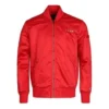 Veste de baseball décontractée à col montant, coupe asiatique, « Rouge »