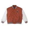 Veste de baseball matelassée, tailles asiatiques « Blanc-marron »
