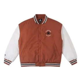 Veste de baseball matelassée, tailles asiatiques « Blanc-marron »
