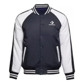 Veste de baseball réversible, tailles asiatiques « Noir Blanc »