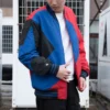 Veste de baseball, tailles asiatiques « Bleu Rouge Noir »