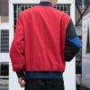Veste de baseball, tailles asiatiques « Bleu Rouge Noir »