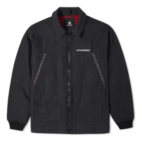 Veste de sport à revers avec logo imprimé de la série Nouvel An, noir foncé