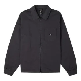 Veste délavée à poche poitrine, style couple, noir