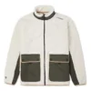 Veste en laine d&rsquo;agneau à coutures contrastées rétro, blanche