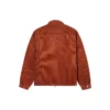 Veste en velours côtelé unie rétro rouge-marron
