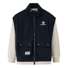 Veste à fermeture éclair intégrale, tailles asiatiques « Noir Blanc »