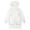 Veste longue convertible – Tailles asiatiques « Blanc »