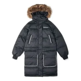 Veste longue convertible, tailles asiatiques « Noir »
