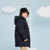 Veste longue à logo, tailles asiatiques « Noir Blanc »