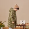 Veste longue, tailles asiatiques « Olive Green »