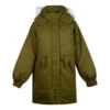 Veste longue, tailles asiatiques « Vert olive »