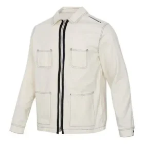 Veste à manches longues avec poches tissées, tailles asiatiques « Blanc »