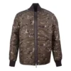 Veste mi-longue à col montant imprimé camouflage, tailles asiatiques « Camo Green »