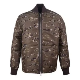 Veste mi-longue à col montant imprimé camouflage, tailles asiatiques « Camo Green »