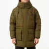 Veste mi-longue en duvet, tailles asiatiques « Vert olive »