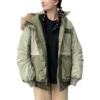 Veste mi-longue haut de gamme, tailles asiatiques « Army Green »