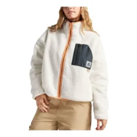 Veste réversible Sherpa à fermeture éclair intégrale, tailles asiatiques « Egret Black »