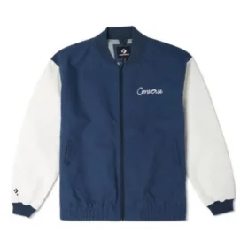 Veste tissée à mailles chaînées, tailles asiatiques « Bleu-blanc »